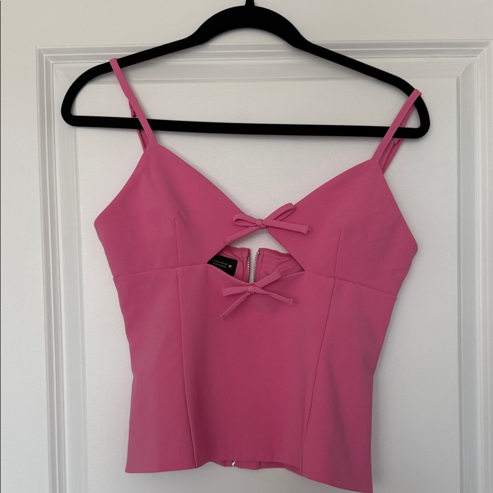 Zara pink Camisole with Bow Accents